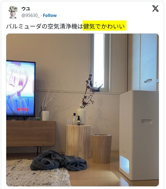 バルミューダ空気清浄機　スタイリッシュなデザイン