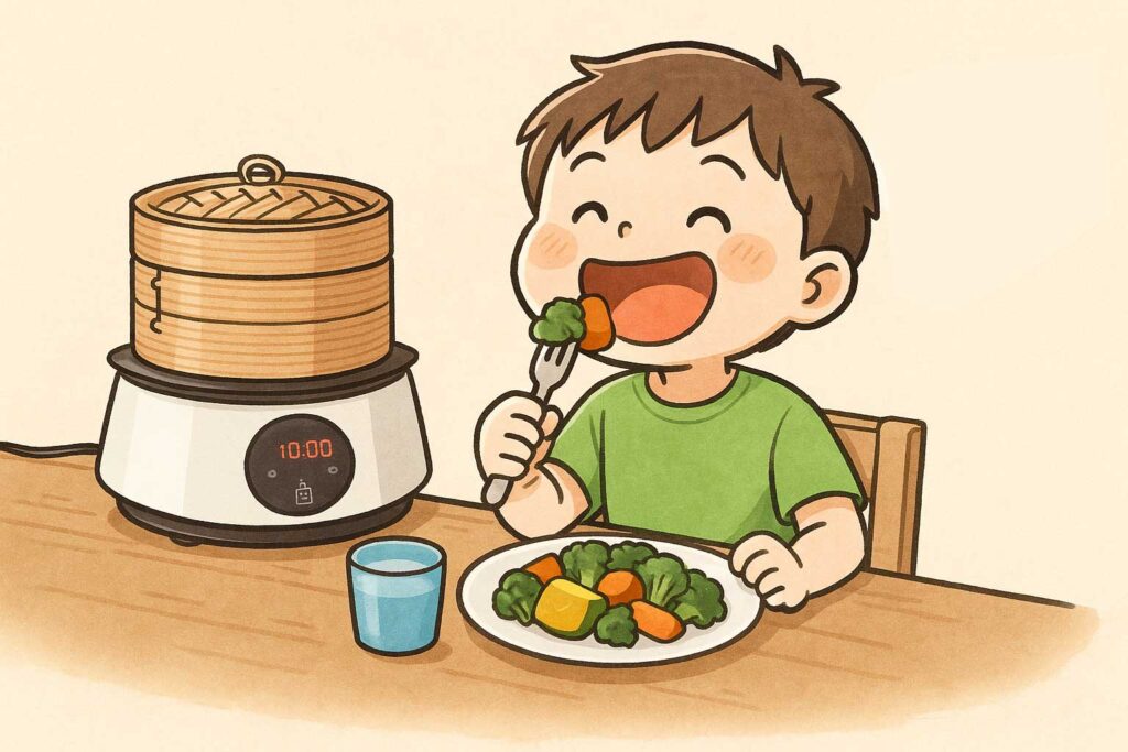 野菜が苦手なお子さまでも、蒸し料理なら食べてくれる