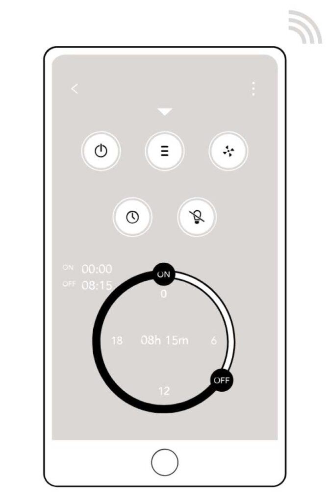 カドー空気清浄機LEAF320iのスマホアプリ操作画面イメージ