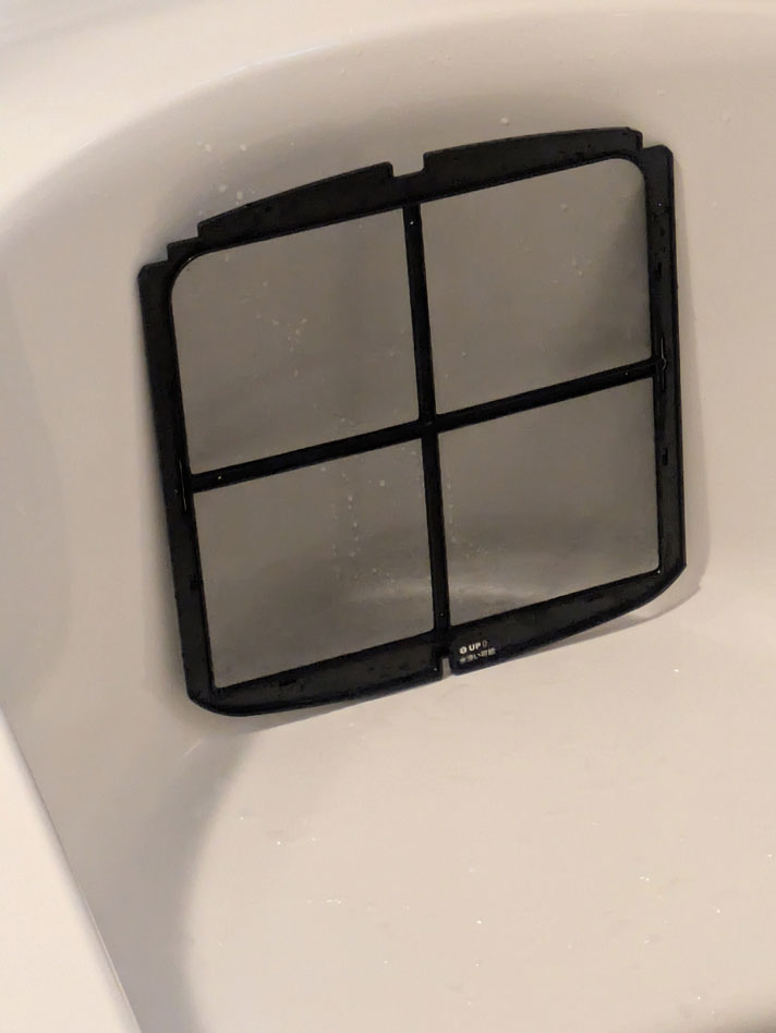 フィルター乾燥中