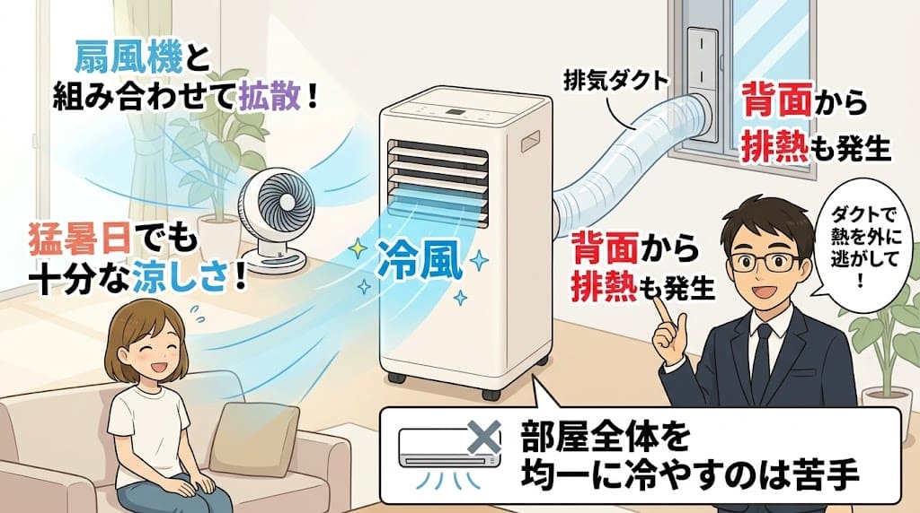 アイリスオーヤマ ポータブルクーラーの構造と涼しい使い方
