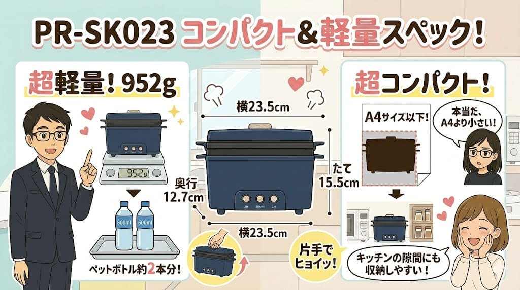 PR-SK023の超軽量＆A4以下のコンパクトサイズ解説